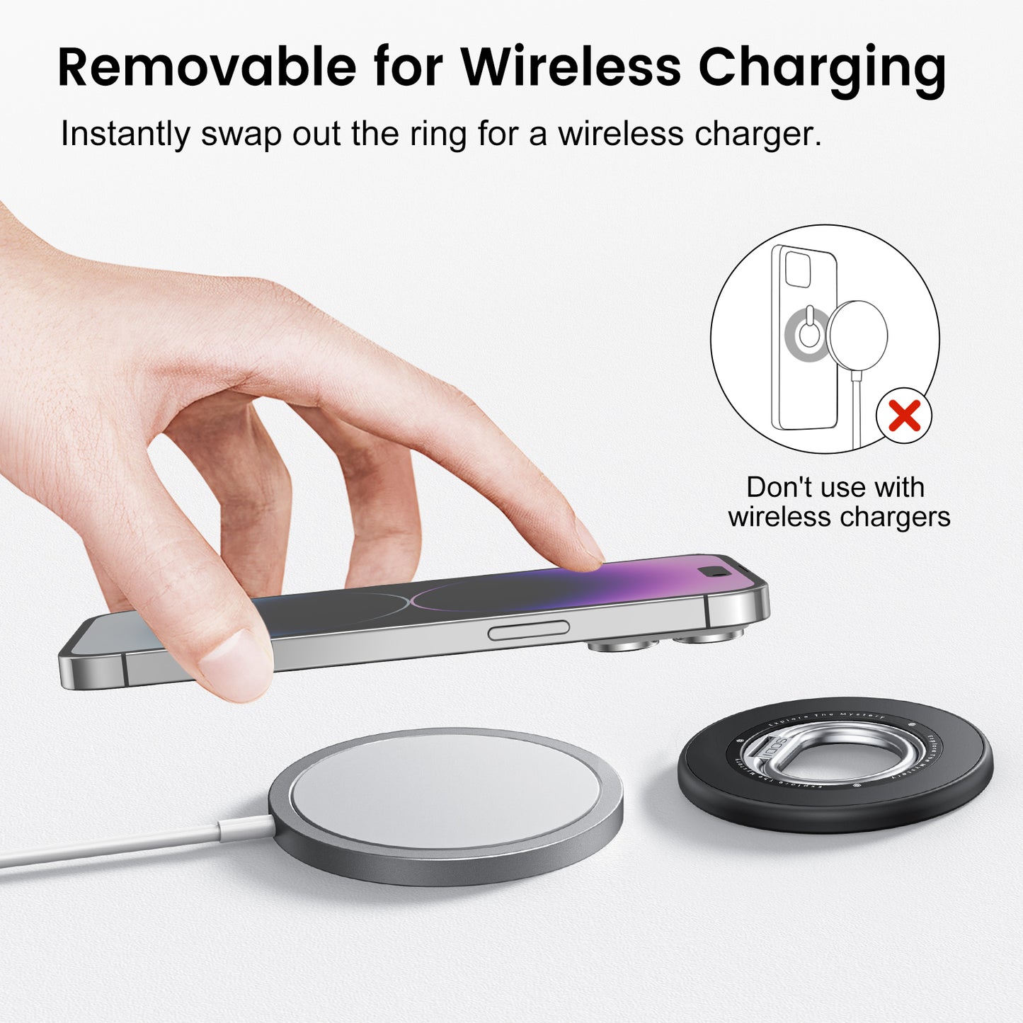 Magnetic Phone Ring Holder Grip for iPhone