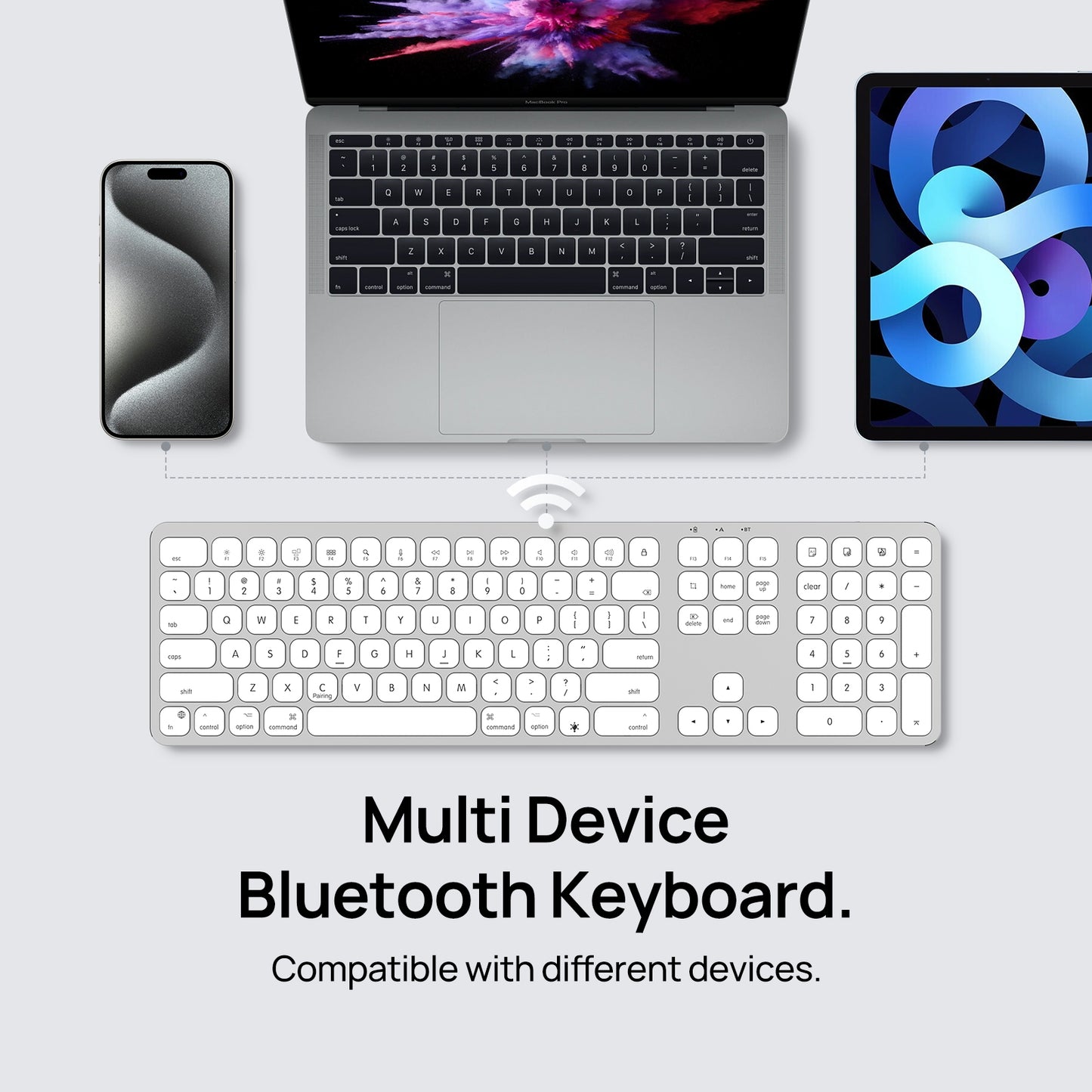 Wireless Keyboard with Numeric Keypad