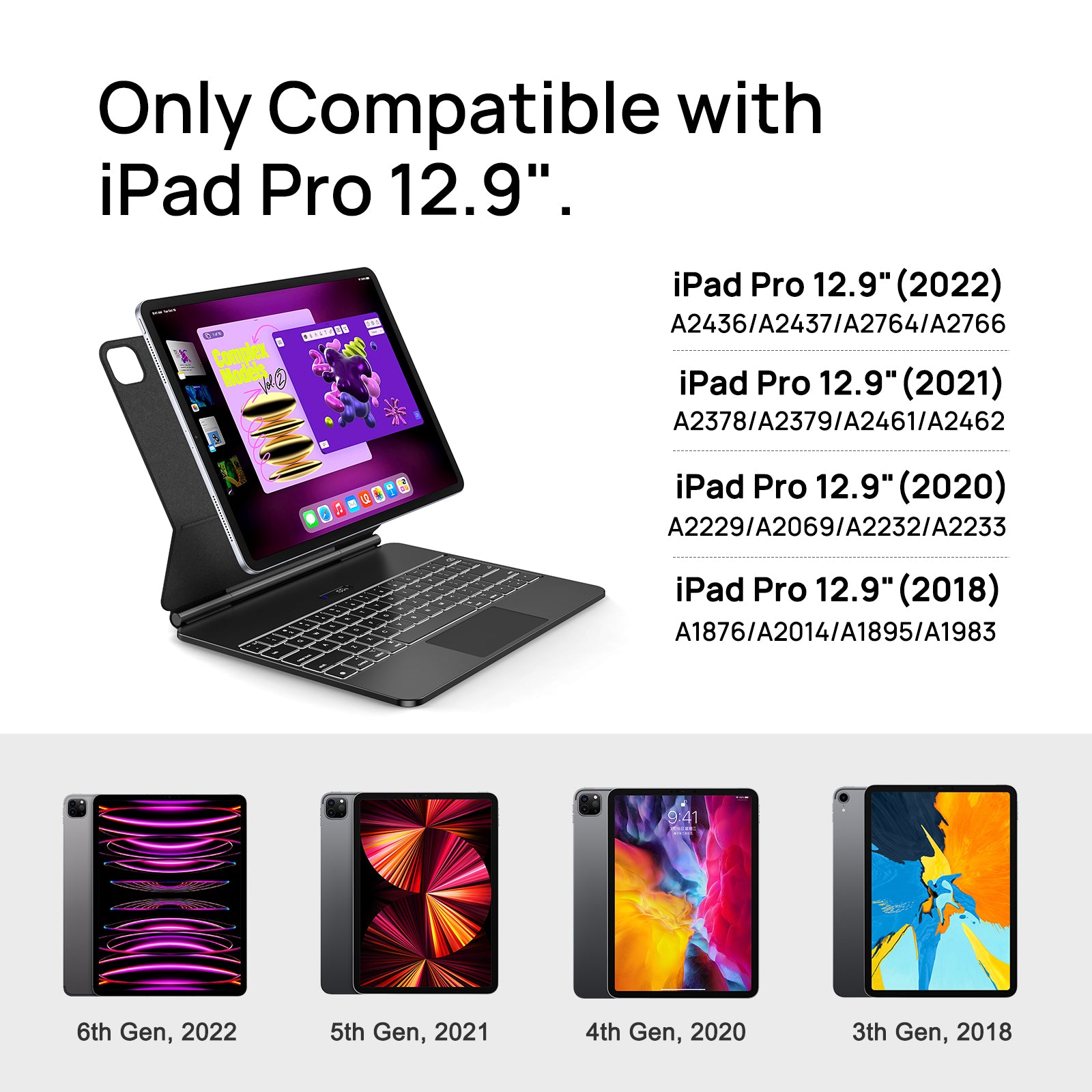 magnetic ipad pro case with built-in bluetooth keyboard