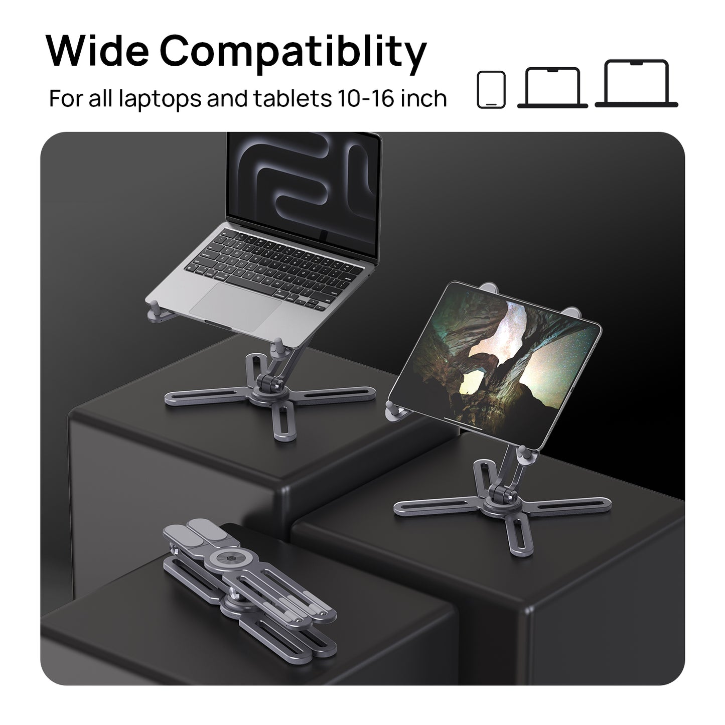 SODI Computer Stand with 360° Rotating Foldable