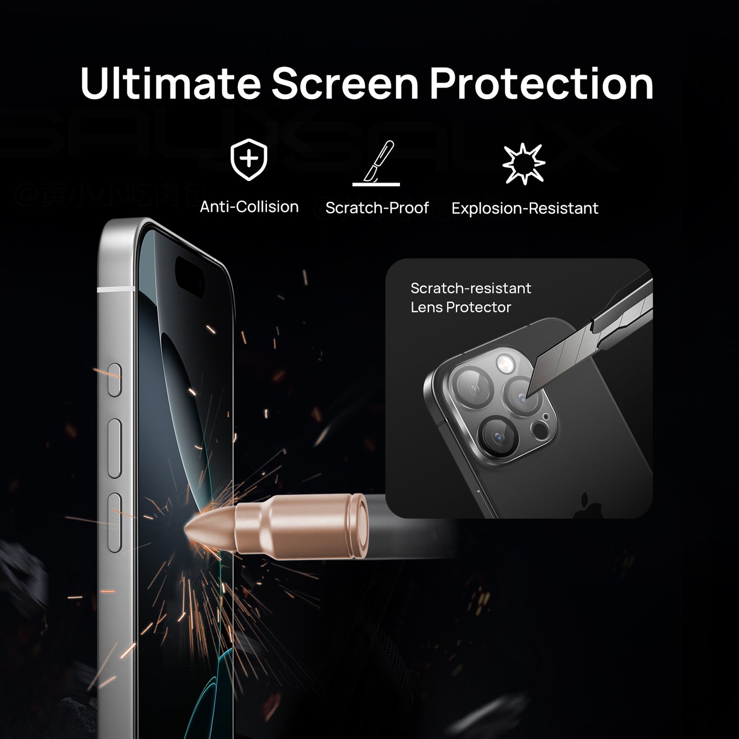 HD Screen Protector for iPhone 16 Pro / Pro Max with Camera Lens Protector