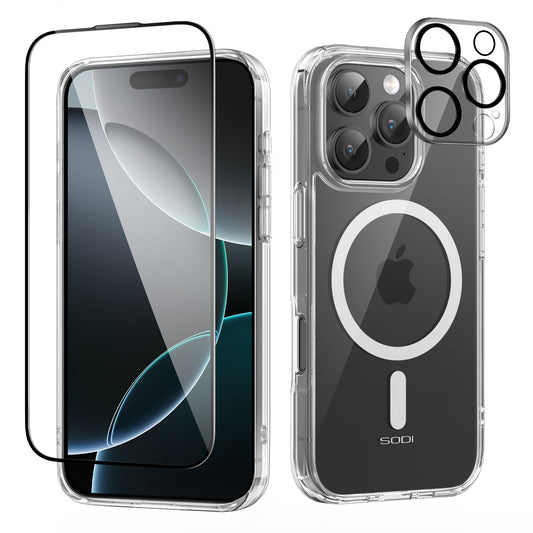 Phone Case with Screen and Camera Lens Protector Bundle for iPhone 16 Pro / Pro Max