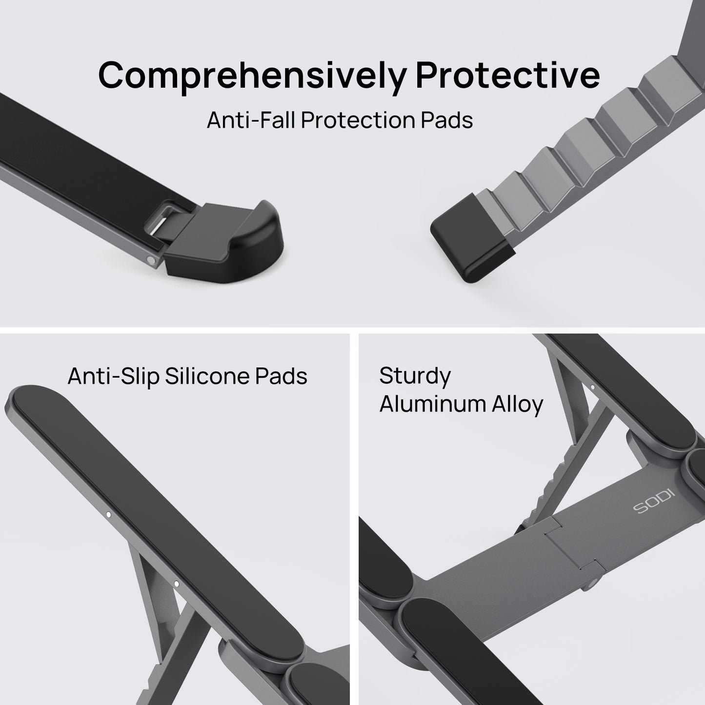 portable folding laptop stand provides all-around protection