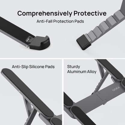 portable folding laptop stand provides all-around protection